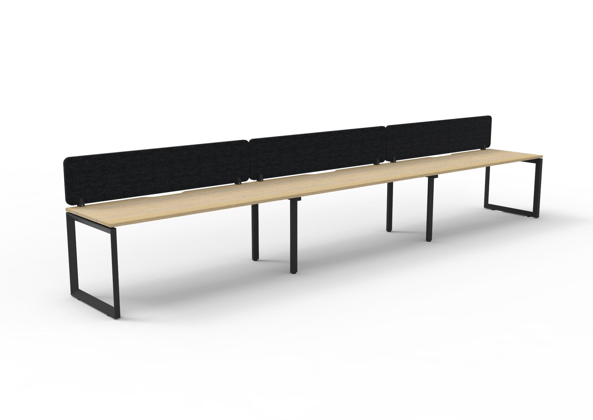Helix Loop Side by Side 3 Person Workstation With Eco Screen