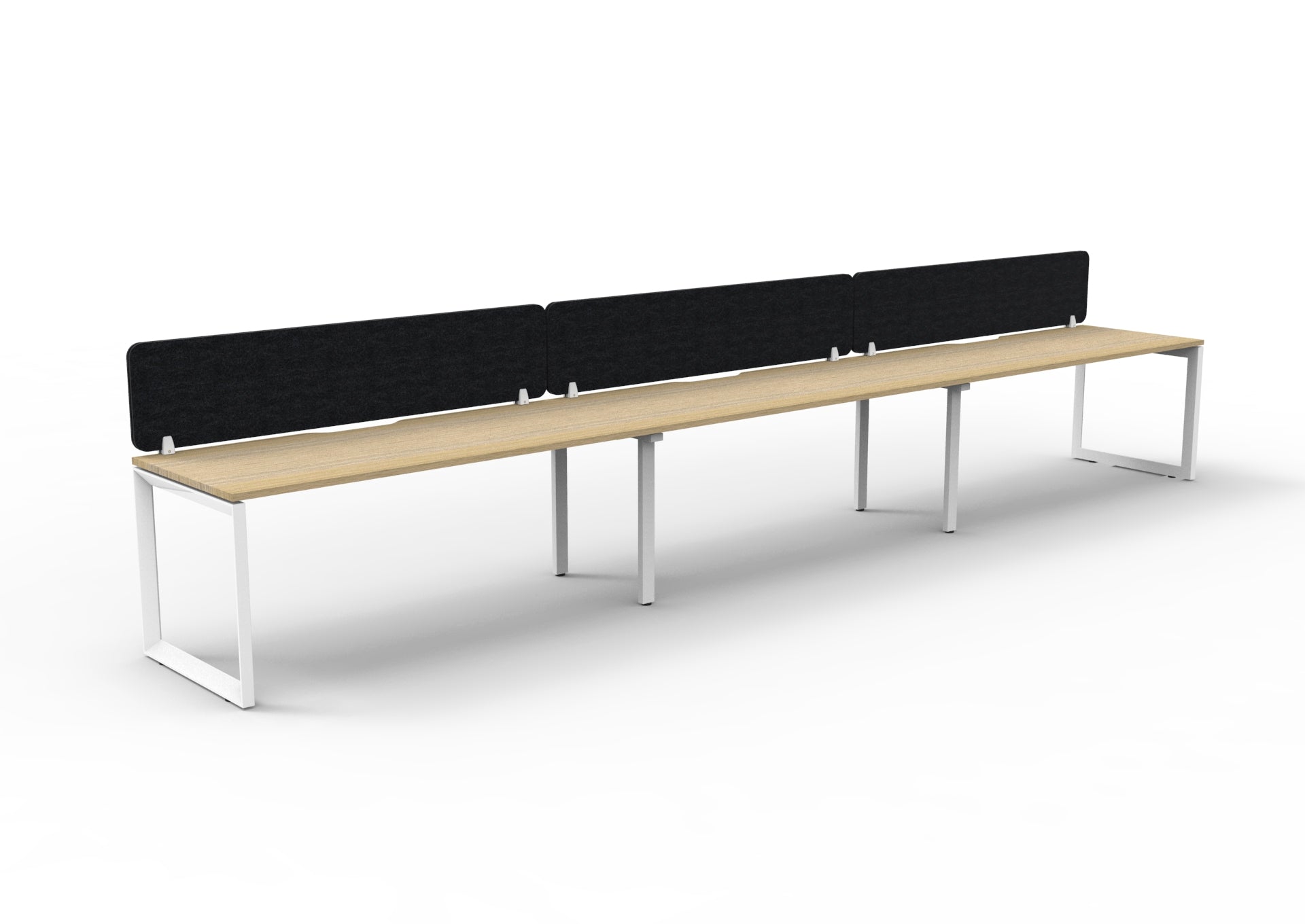 Helix Loop Side by Side 3 Person Workstation With Eco Screen