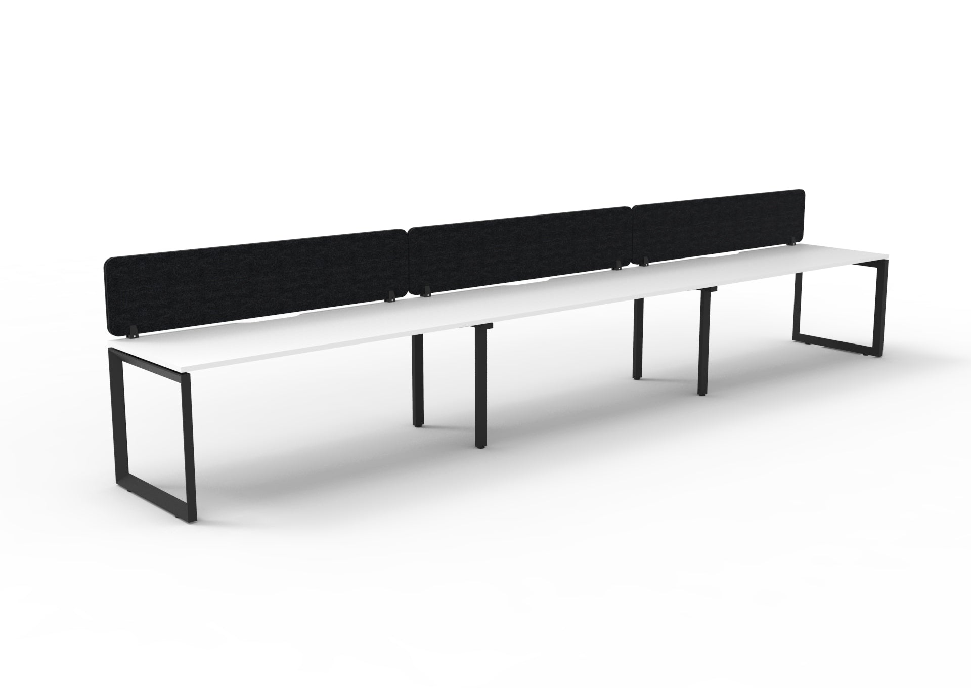 Helix Loop Side by Side 3 Person Workstation With Eco Screen