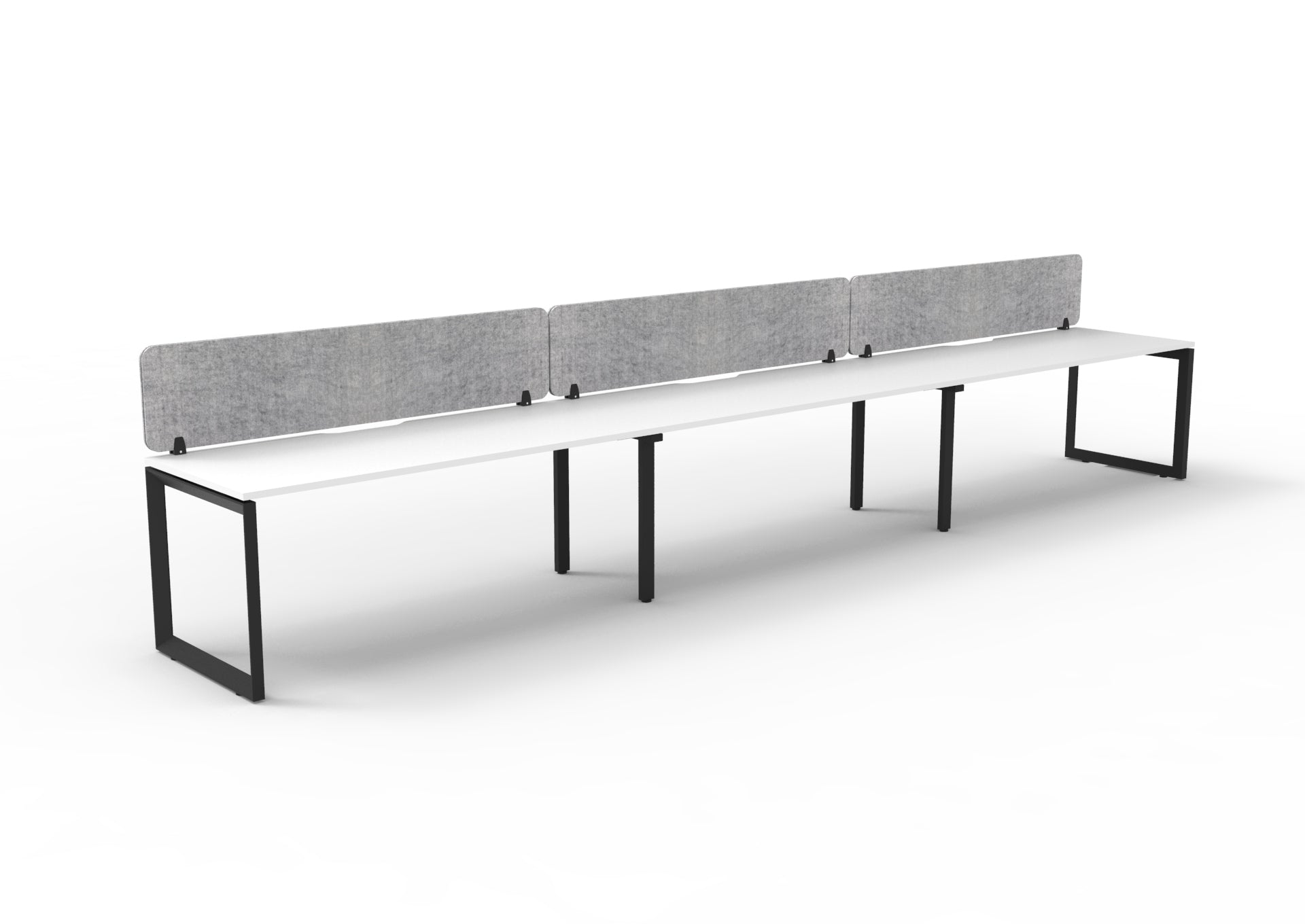 Helix Loop Side by Side 3 Person Workstation With Eco Screen