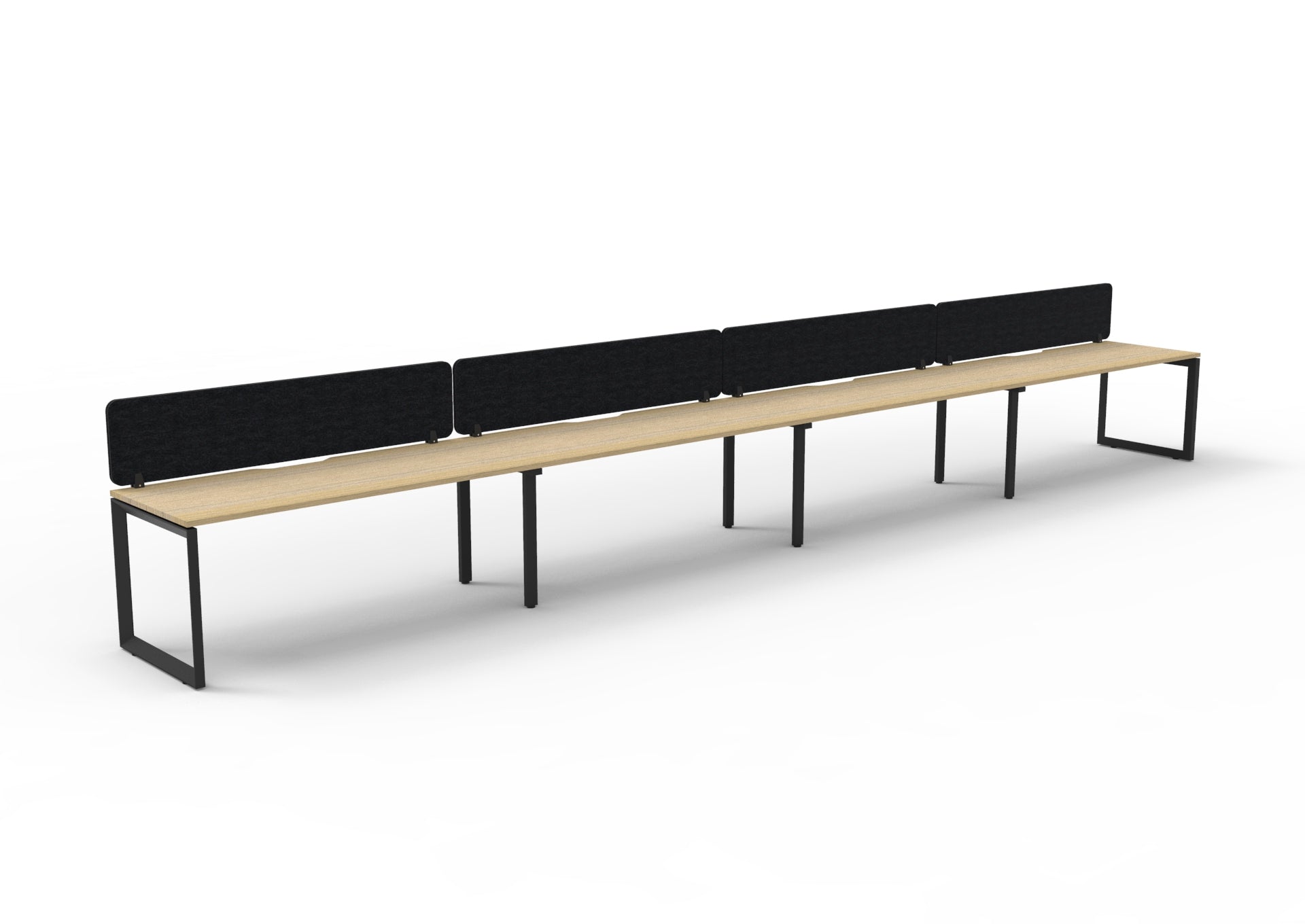 Helix Loop Side by Side 4 Person Workstation With Eco Screen