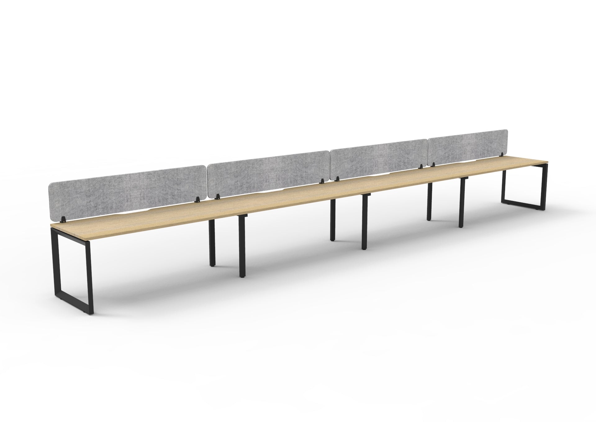 Helix Loop Side by Side 4 Person Workstation With Eco Screen