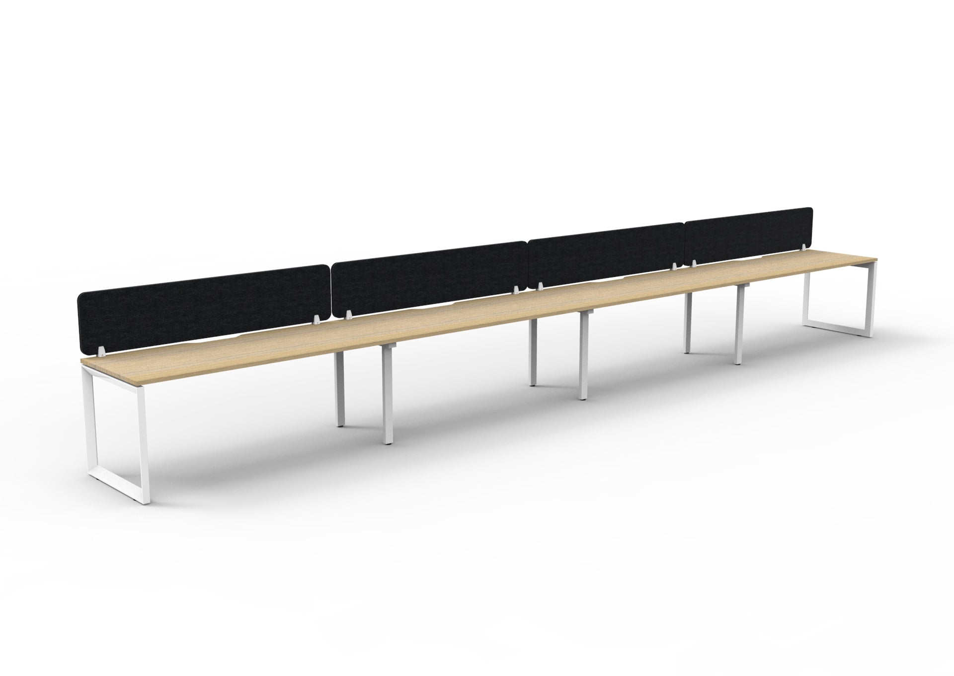Helix Loop Side by Side 4 Person Workstation With Eco Screen