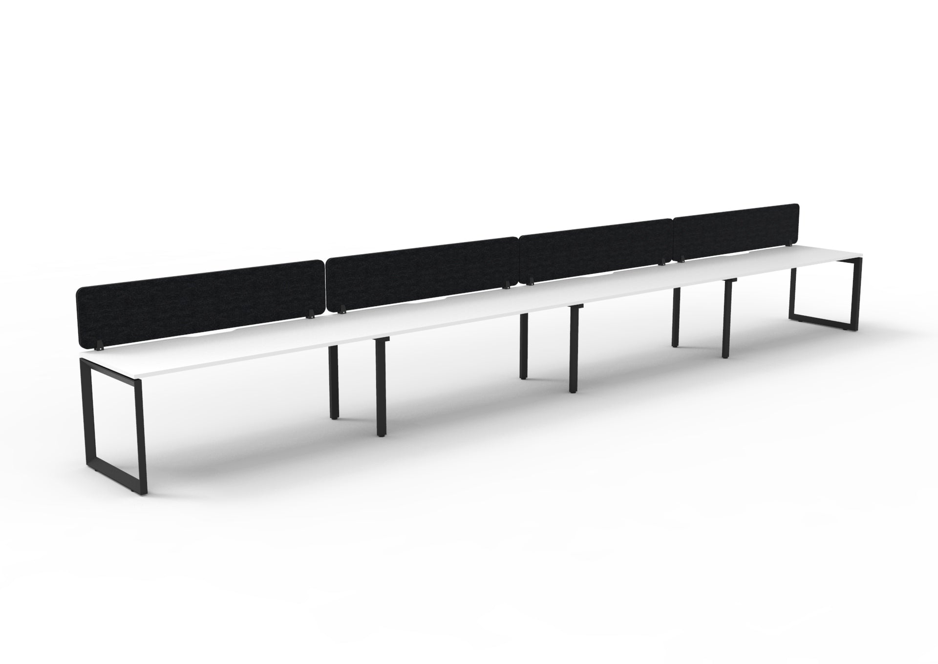 Helix Loop Side by Side 4 Person Workstation With Eco Screen