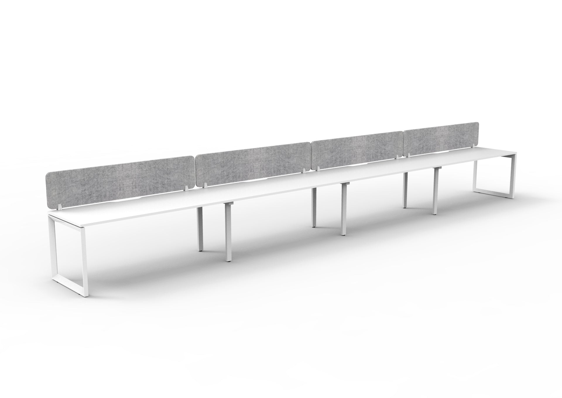 Helix Loop Side by Side 4 Person Workstation With Eco Screen