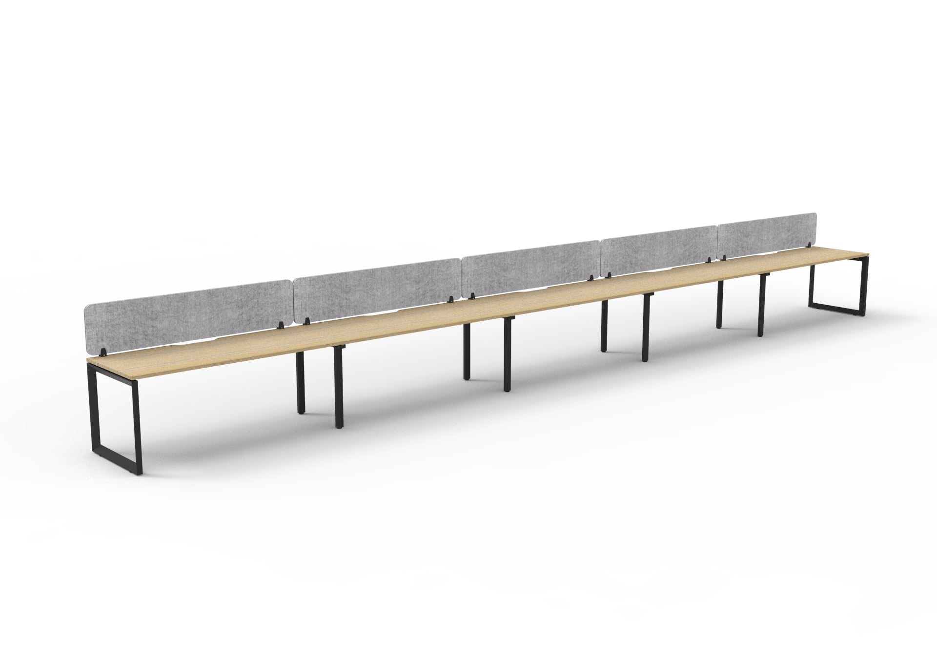 Helix Loop Side by Side 5 Person Workstation With Eco Screen