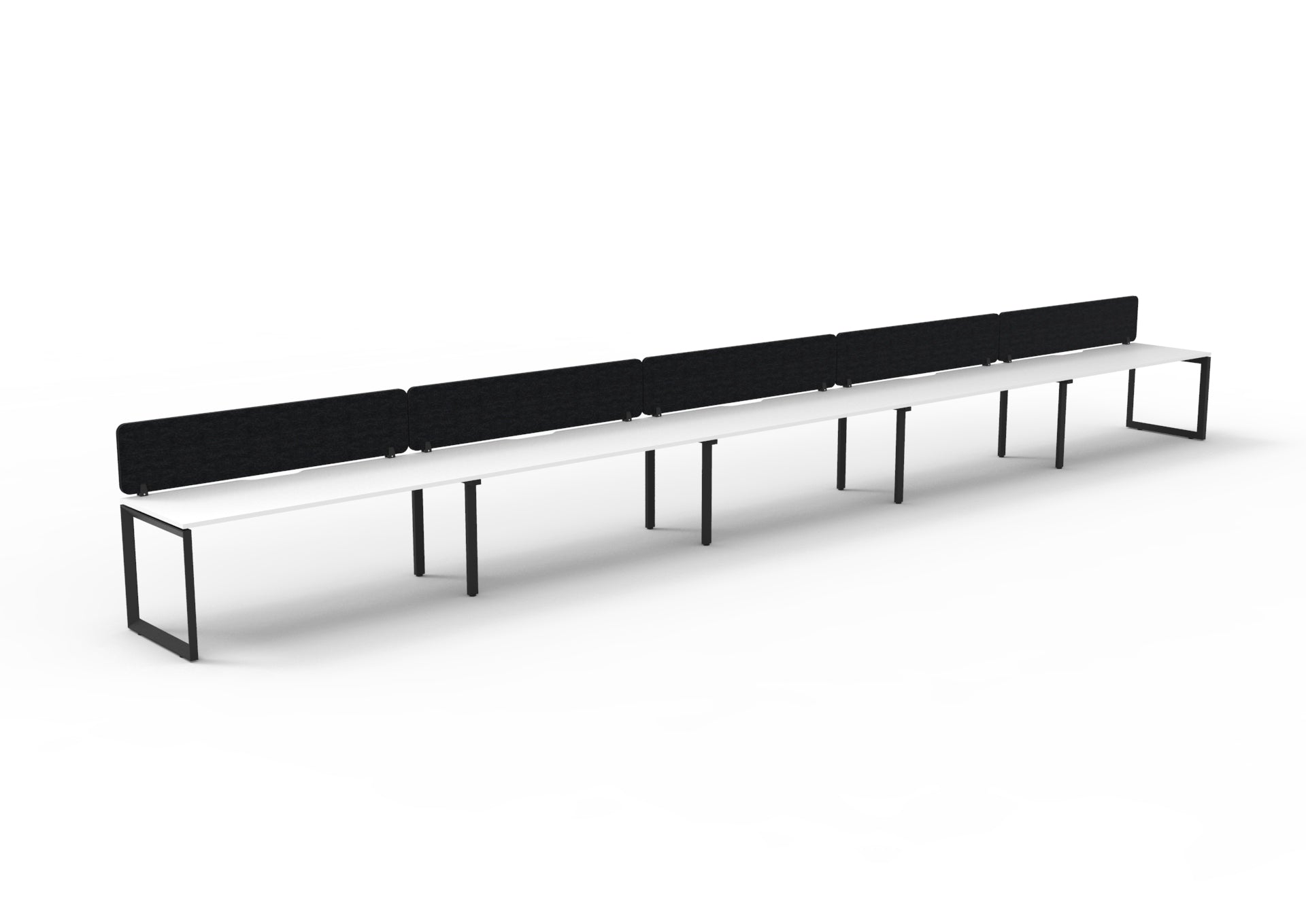 Helix Loop Side by Side 5 Person Workstation With Eco Screen
