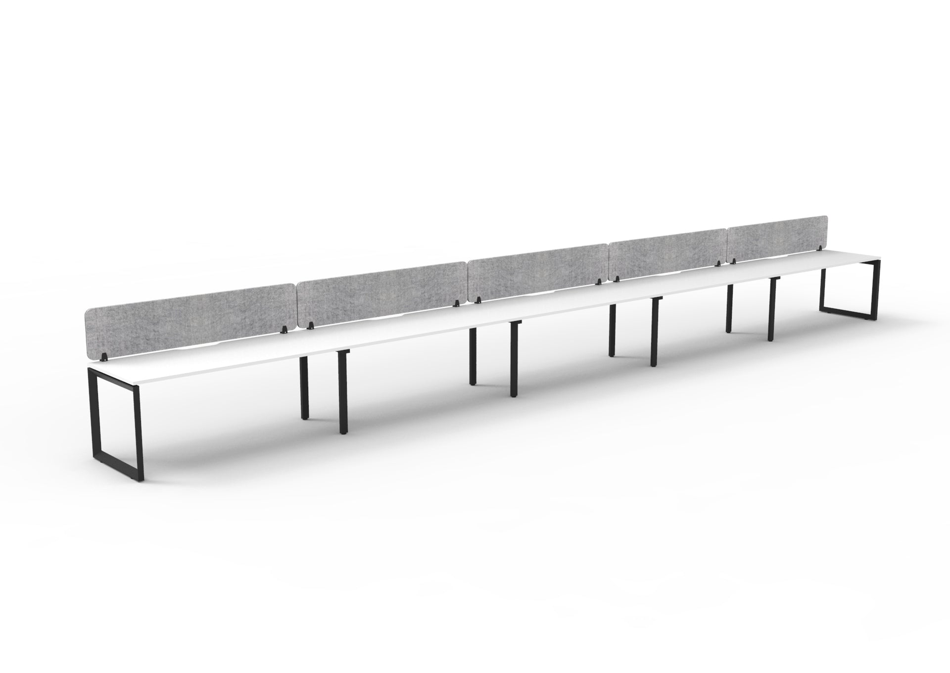 Helix Loop Side by Side 5 Person Workstation With Eco Screen
