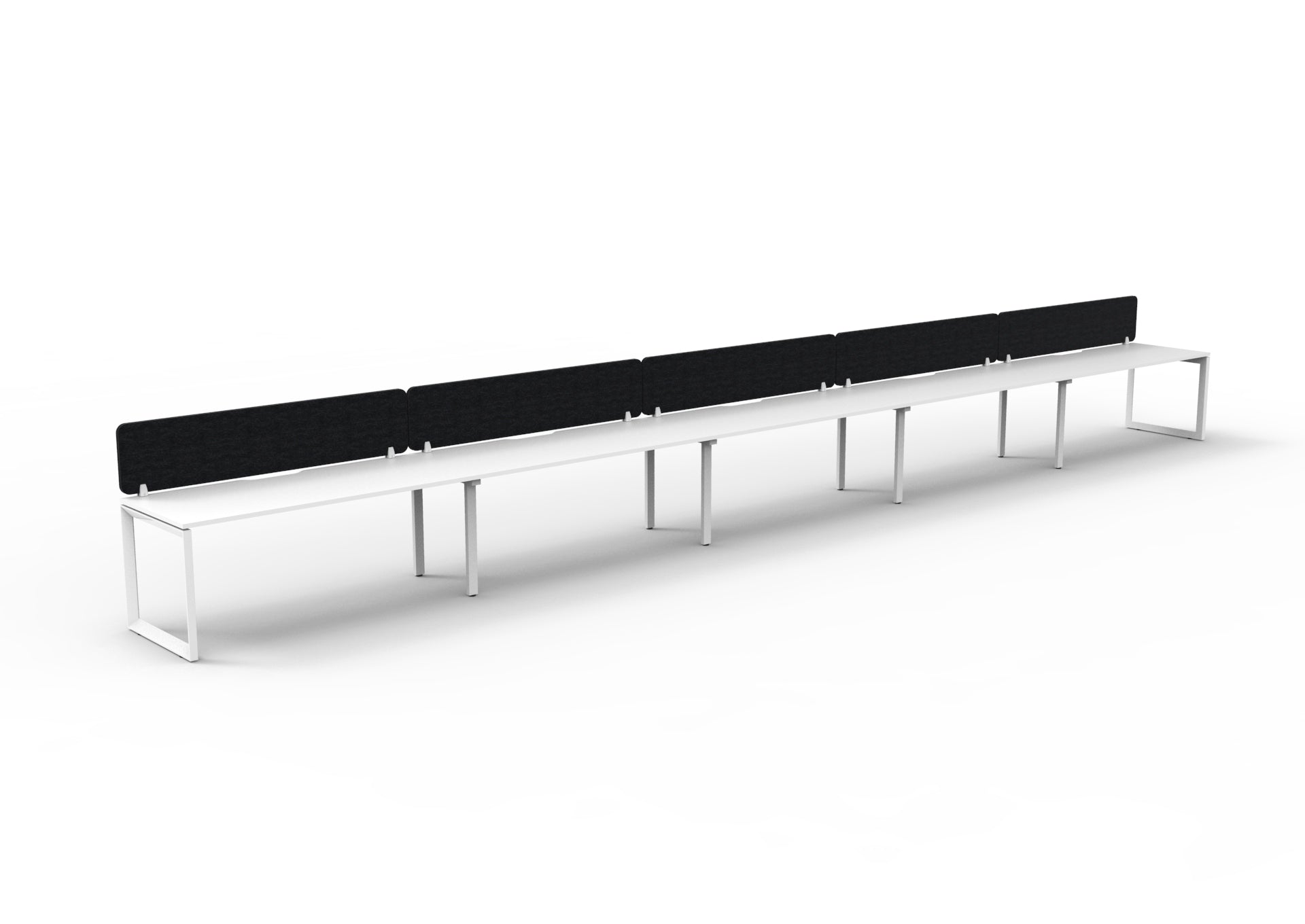 Helix Loop Side by Side 5 Person Workstation With Eco Screen