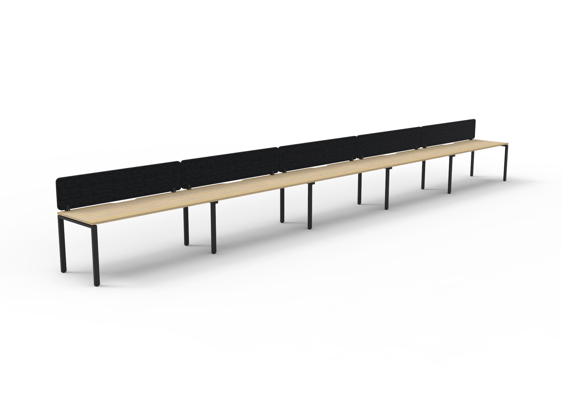 Helix Profile Side by Side 5 Person Workstation With Eco Screen