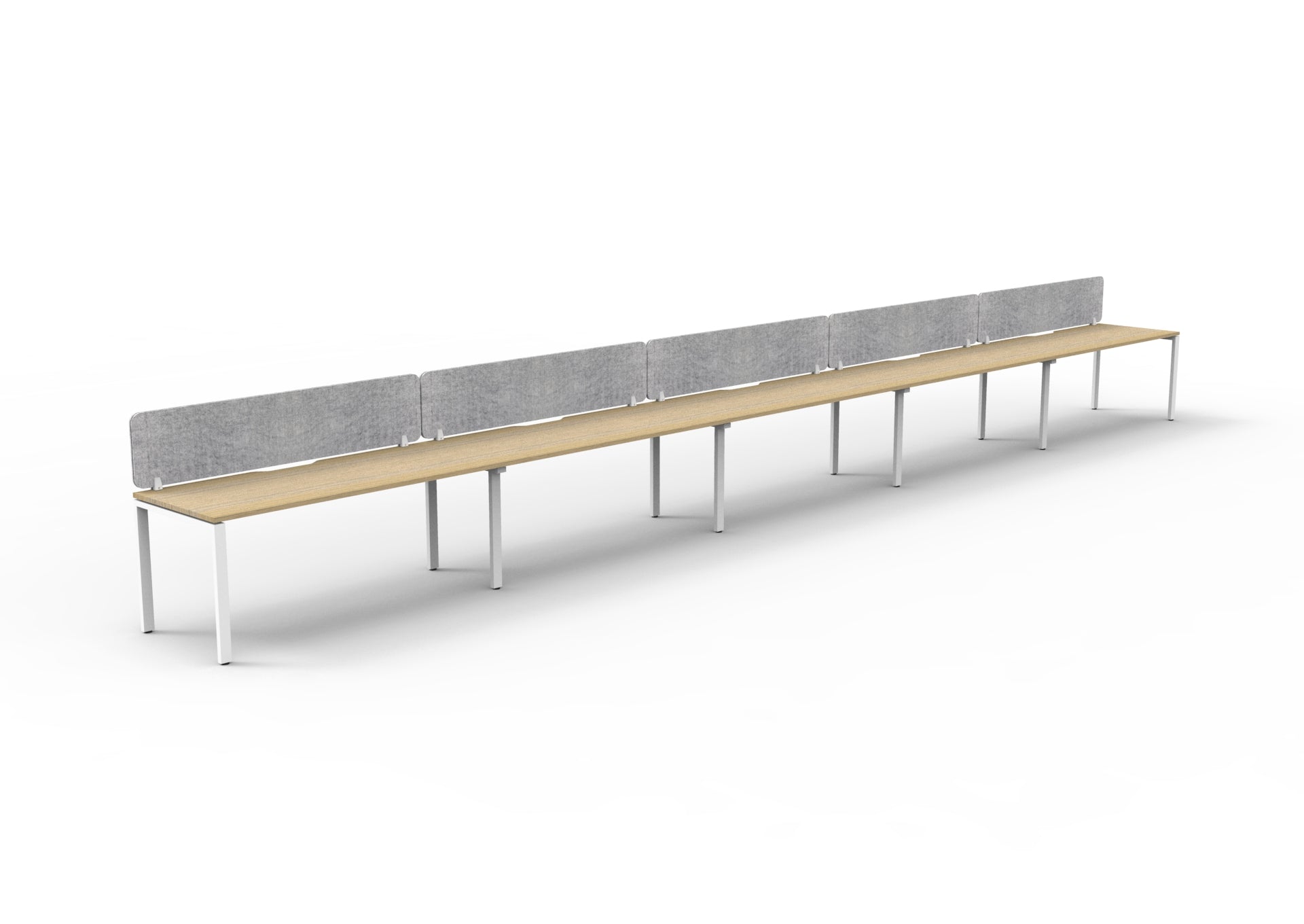 Helix Profile Side by Side 5 Person Workstation With Eco Screen
