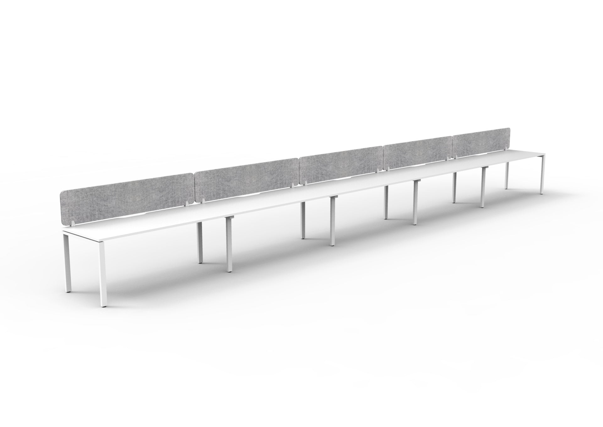 Helix Profile Side by Side 5 Person Workstation With Eco Screen