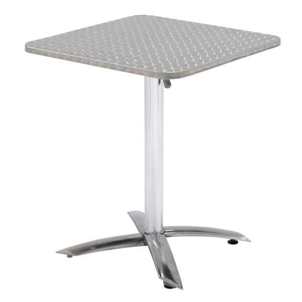 Square Stainless Steel Cafe Table 60cm